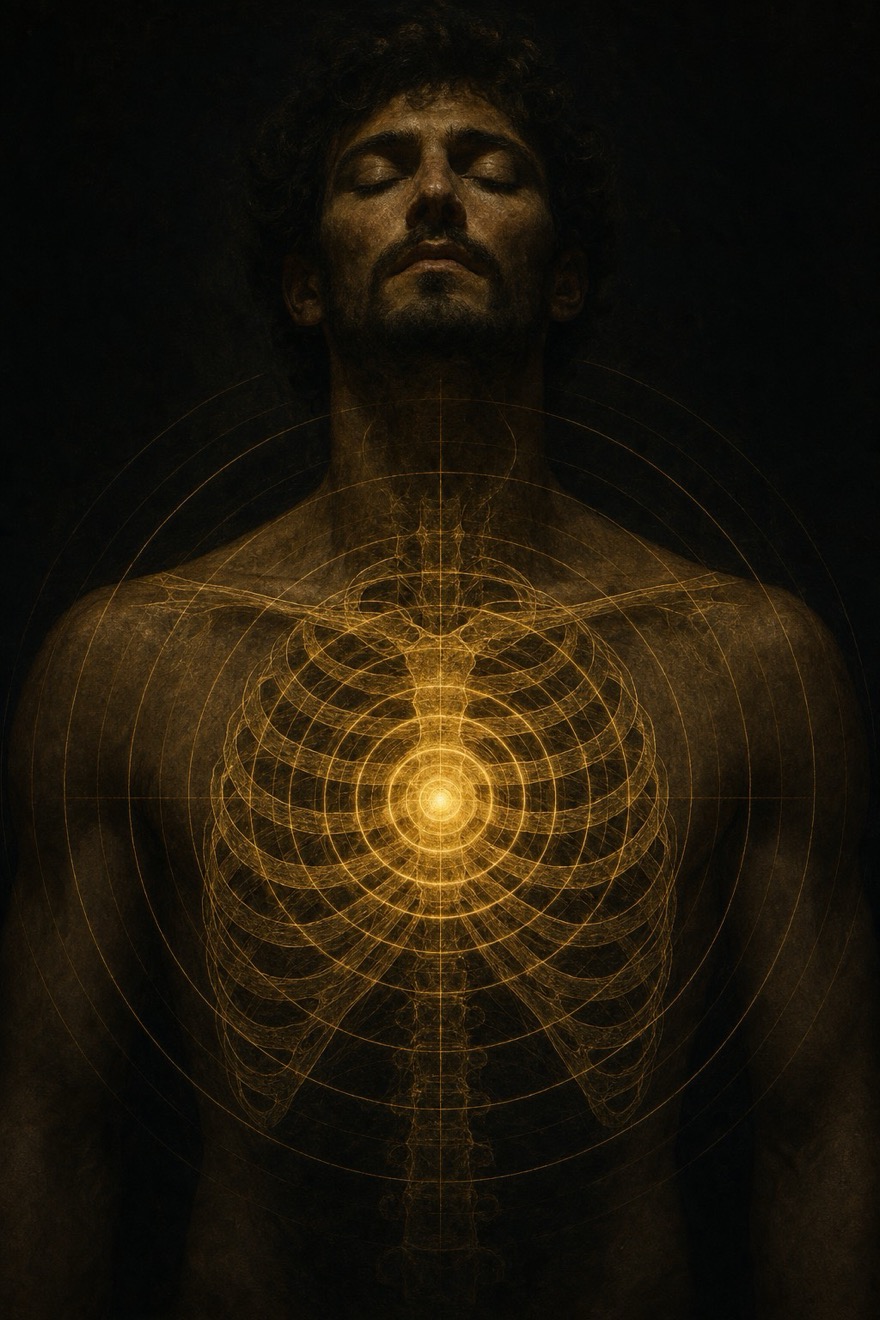 Anatomical painting of chest resonance